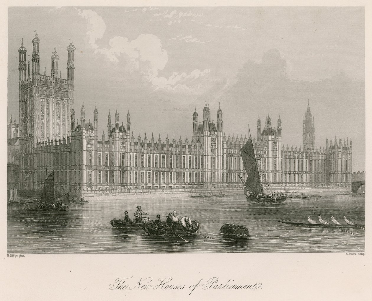 The New Houses of Parliament by English School