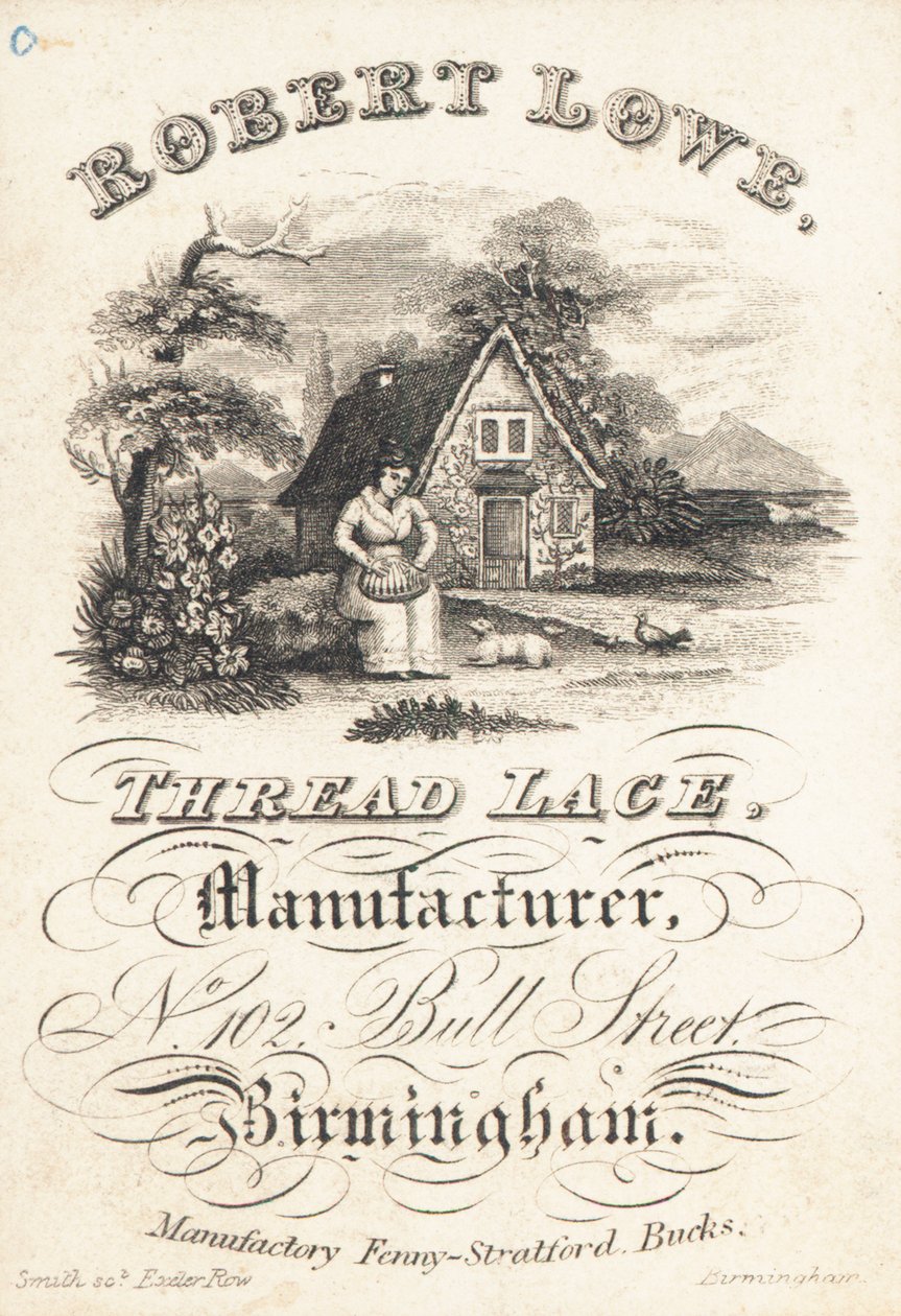 Trade card, Robert Lowe by English School