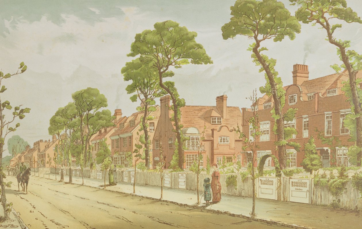 View of Bedford Park, 1882 by English School