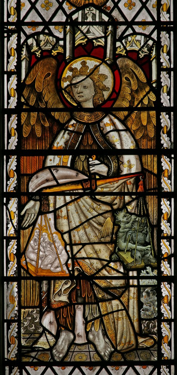 Window depicting St Michael by English School