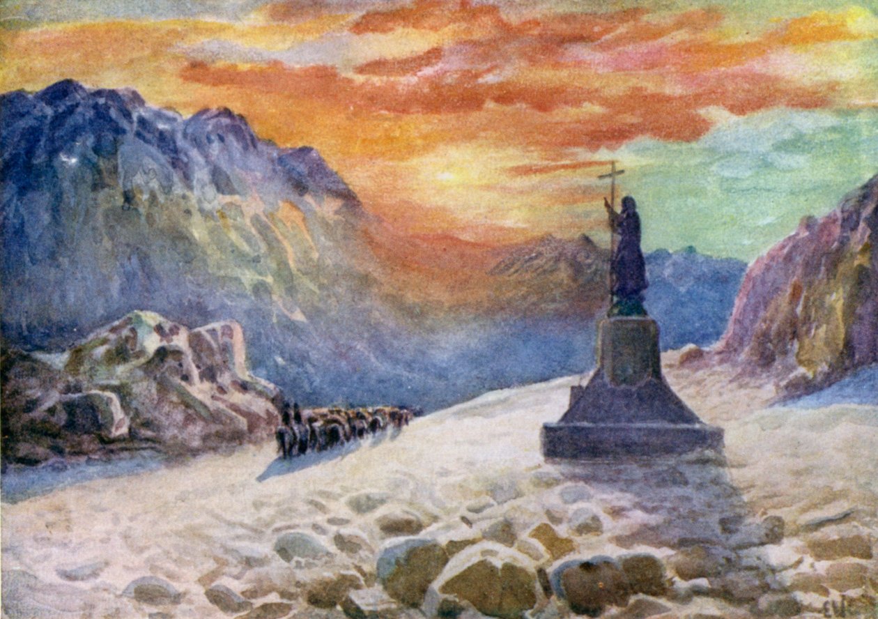 The Statue of Christ on the Argentine-Chilian Frontier, Sunrise by Ernest William Christmas