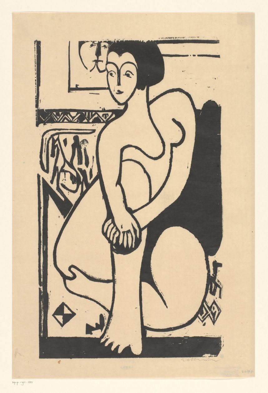 Seated Nude by Ernst Ludwig Kirchner (signed by artist)