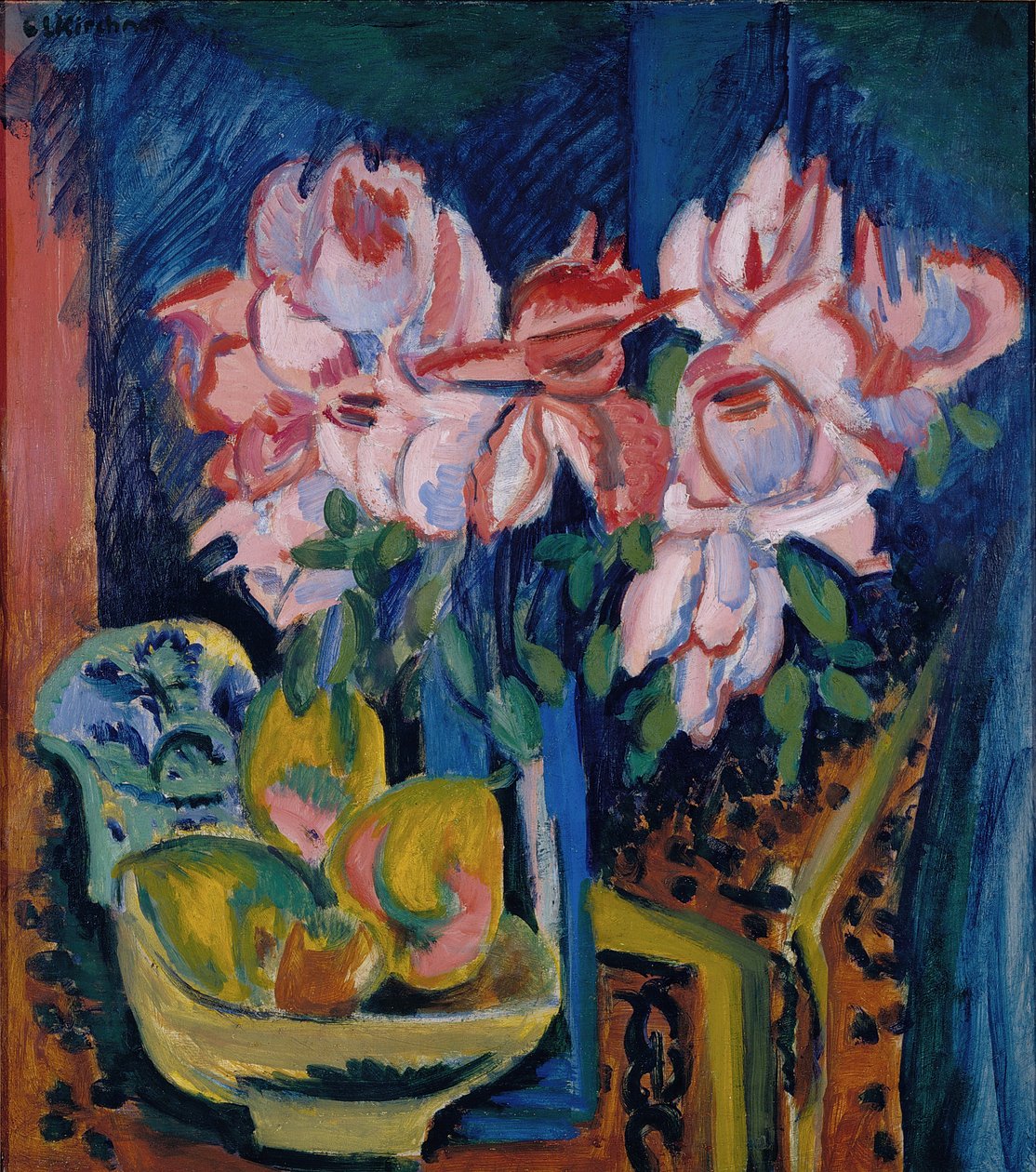Pink Roses by Ernst Ludwig Kirchner