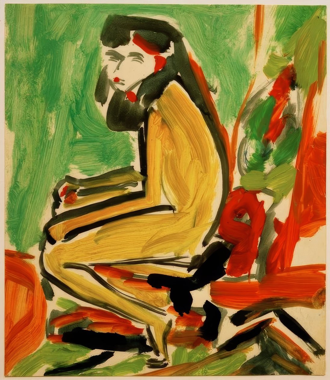 Seated Fränzi with White Face by Ernst Ludwig Kirchner