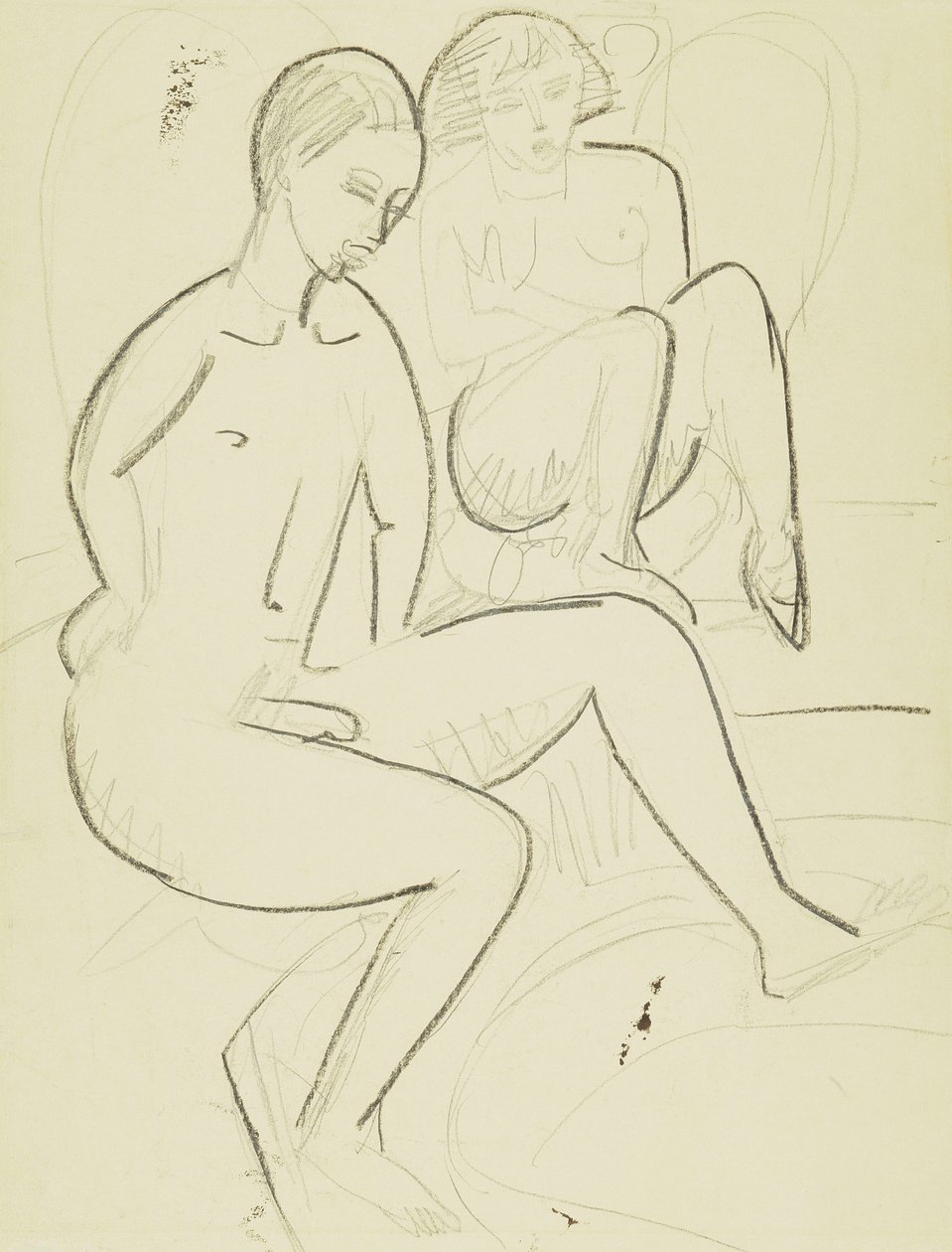 Young Couple in the Bathroom by Ernst Ludwig Kirchner