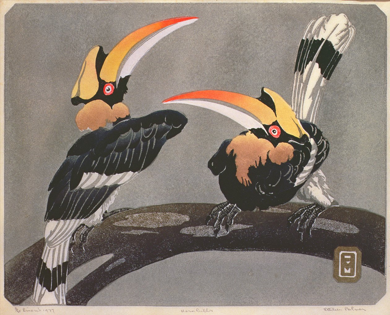 Hornbills, 1937 by Ethleen Palmer