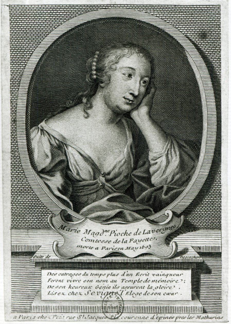 Medallion Portrait of Madame de La Fayette, French Novelist by Etienne Jehandier Desrochers