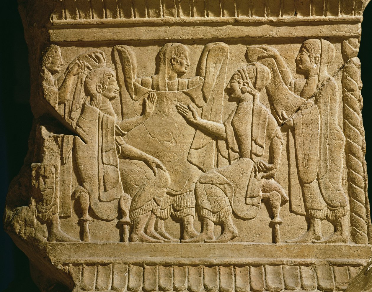 Relief Depicting a Gynaeceum Scene by Etruscan