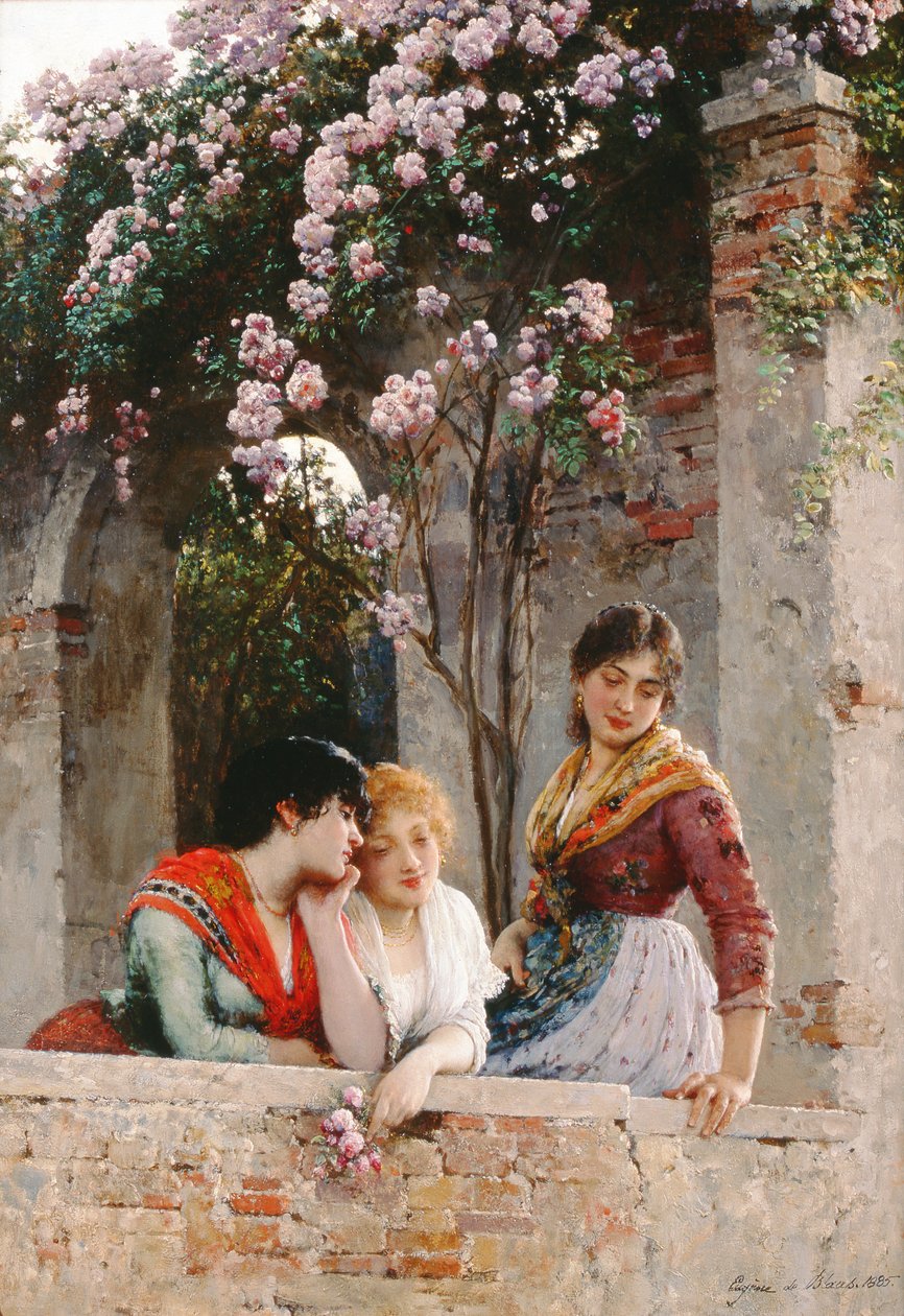 On the Terrace by Eugen von Blaas