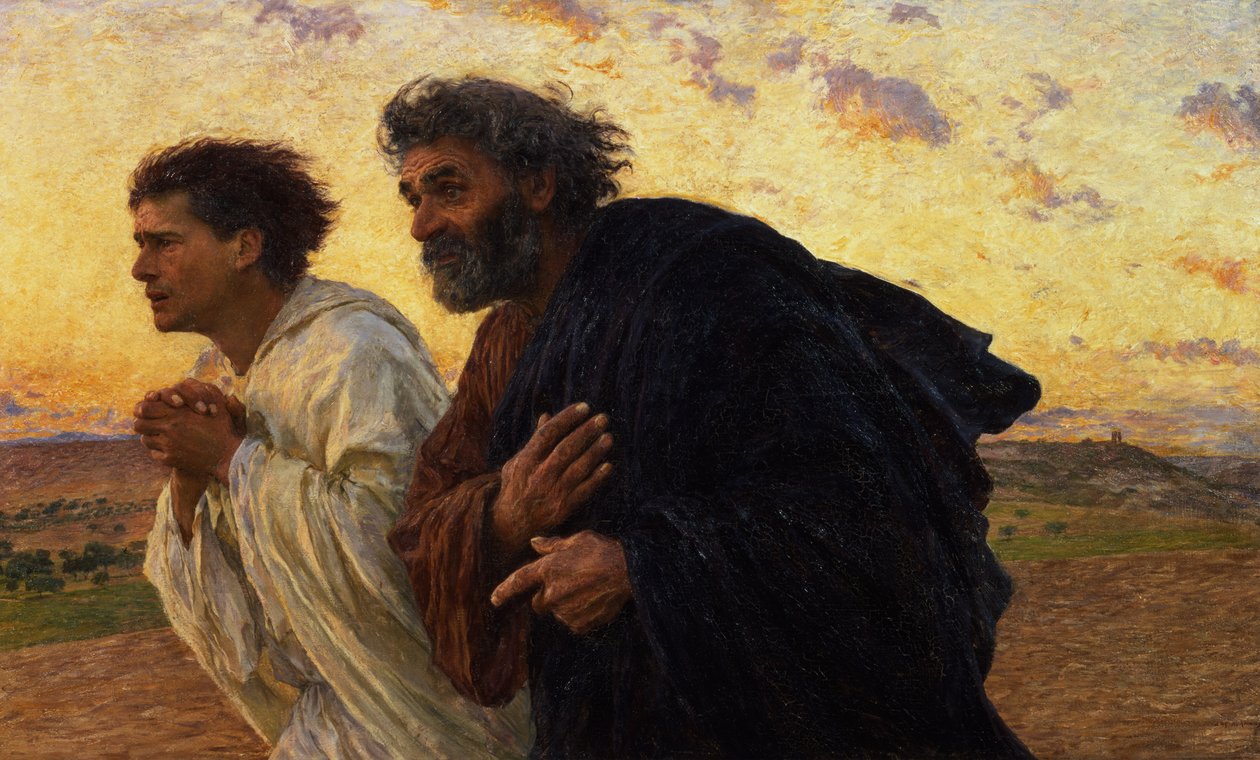 The Disciples Peter and John Running to the Sepulchre on the Morning of the Resurrection by Eugene Burnand