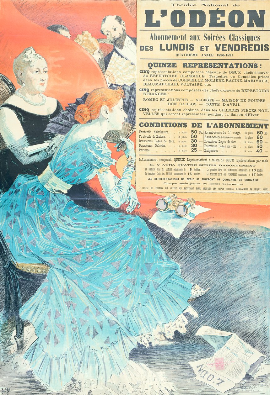 Advertisement for the Odeon Theatre, 1890 by Eugene Grasset