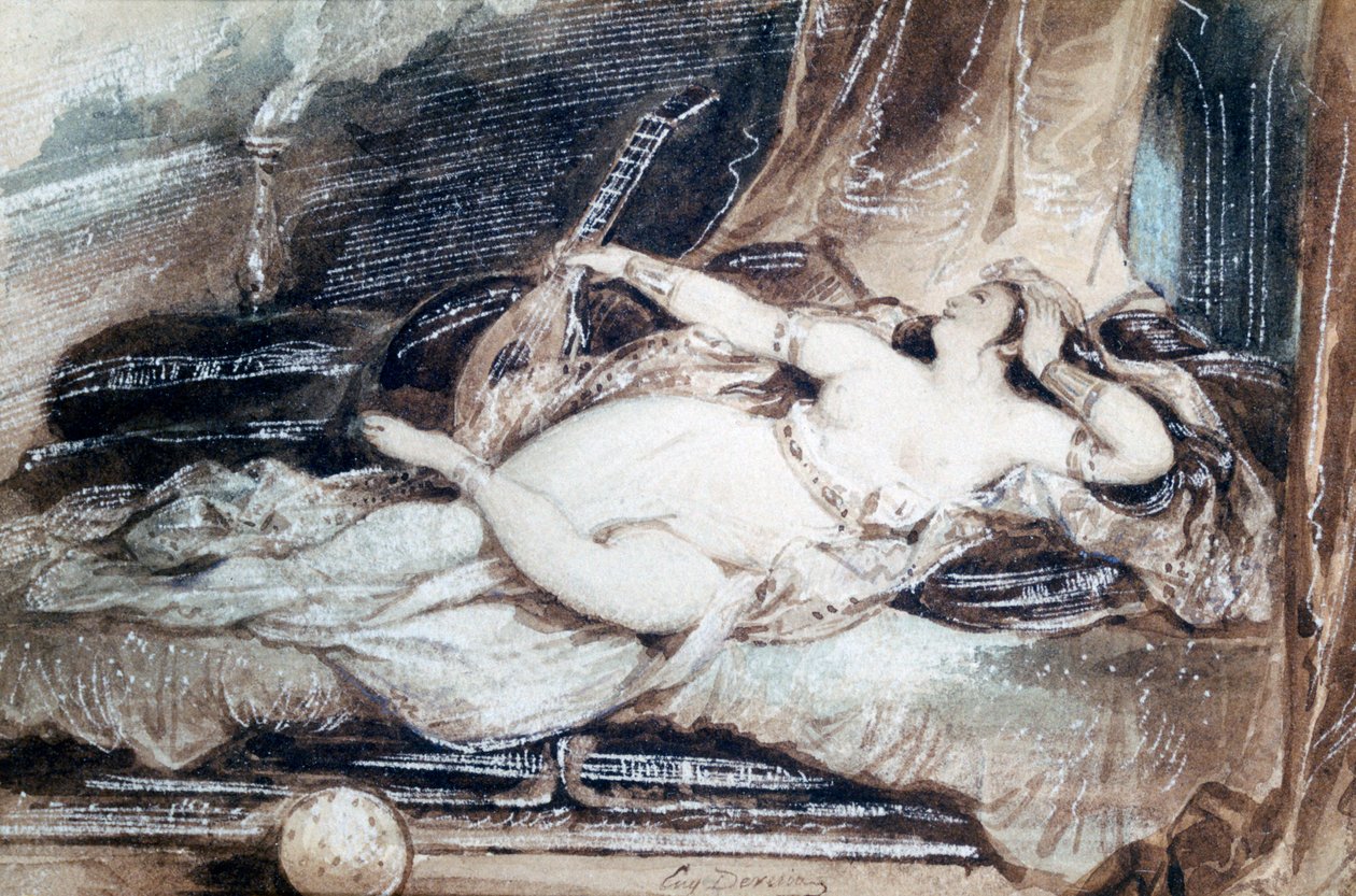 Odalisque Couchee by Eugene Deveria