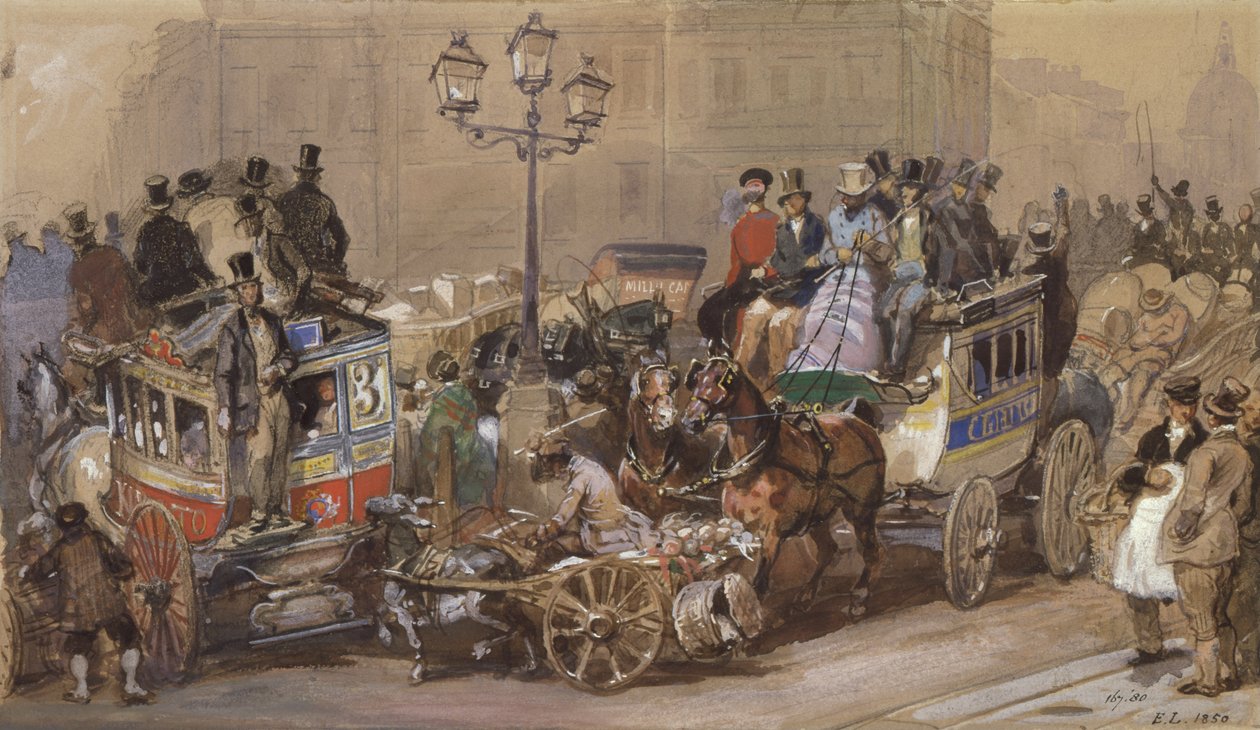 Ludgate Circus by Eugene Louis Lami