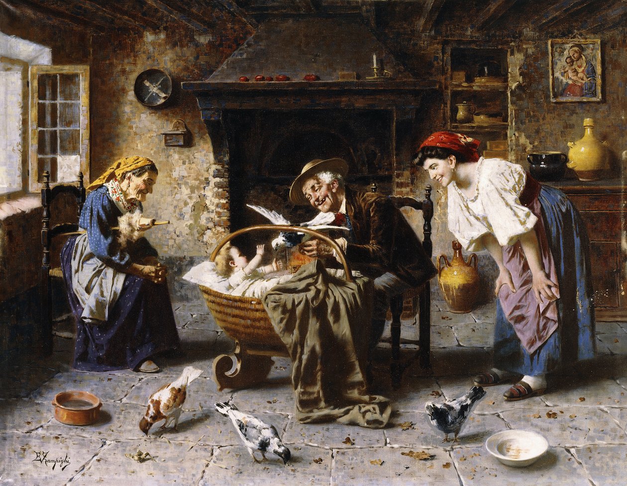 Entertaining the Baby by Eugenio Zampighi