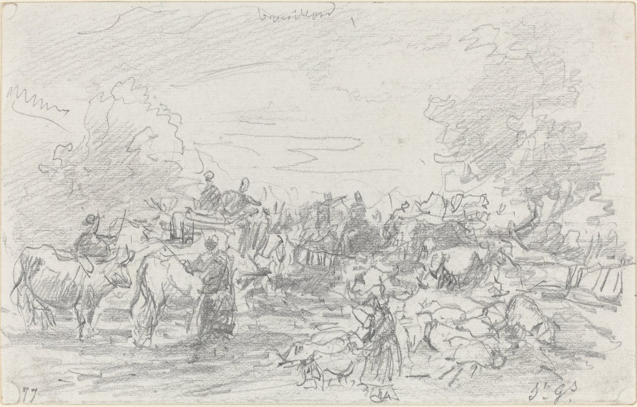 Herds Crossing a Stream by Eugène Boudin