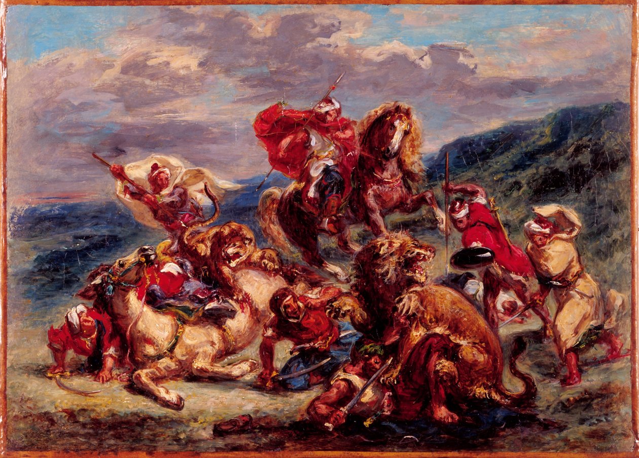 Lion Hunt by Eugène Delacroix
