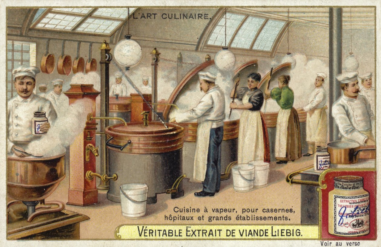 Steam cooking, for barracks, hospitals and large establishments by European School