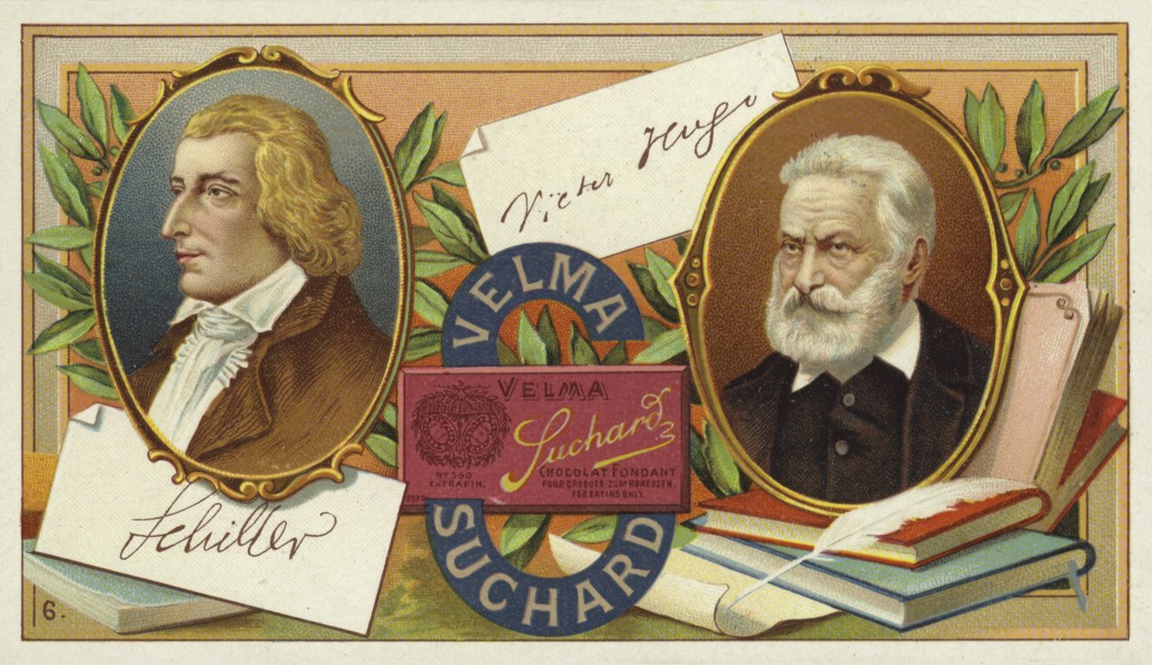 Friedrich Schiller and Victor Hugo by European School