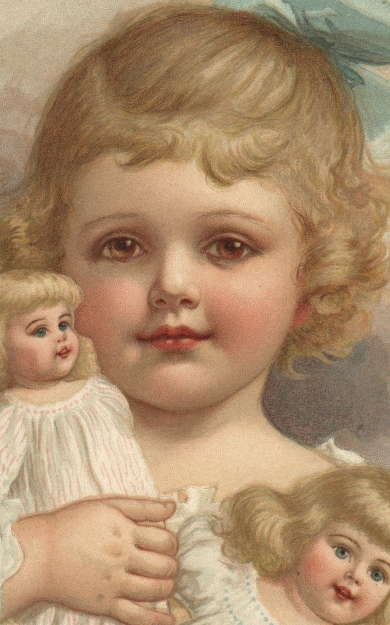 Girl with Dolls by European School