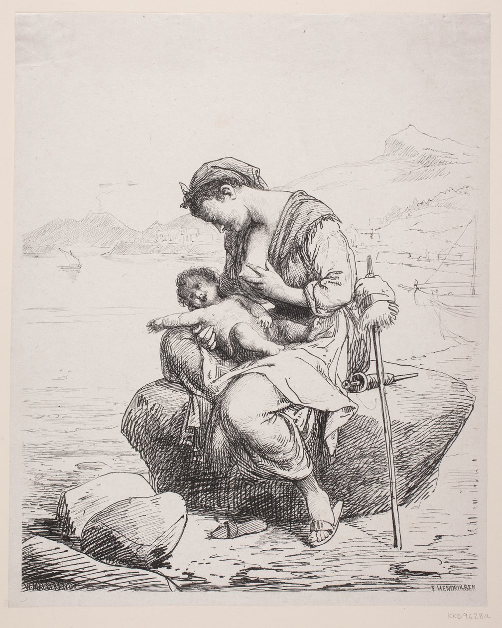 A Young Mother by F. Hendriksen