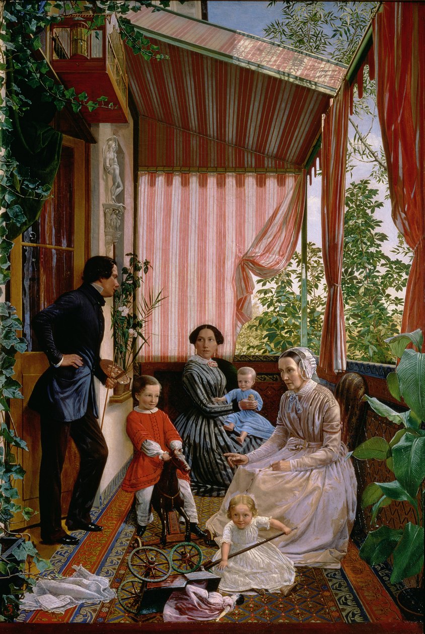 On the Balcony, 1857 by Fedor Mikhailovich Slavyansky