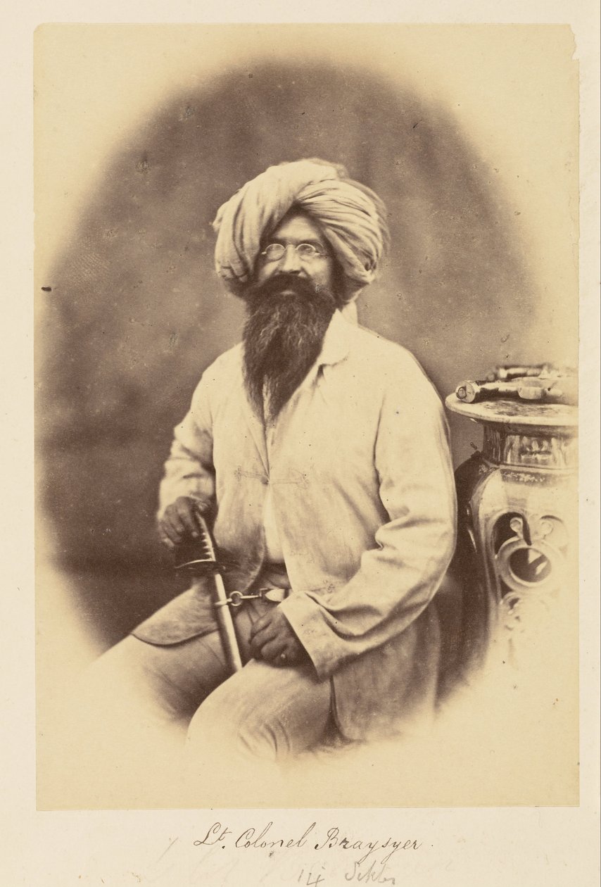 Lieutenant-Colonel Brasyer, 14th Sikhs by Felice Beato