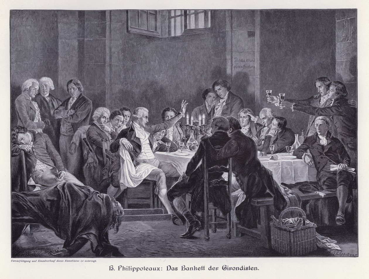 The Banquet of the Girondins (engraving) by Felix (after) Philippoteaux