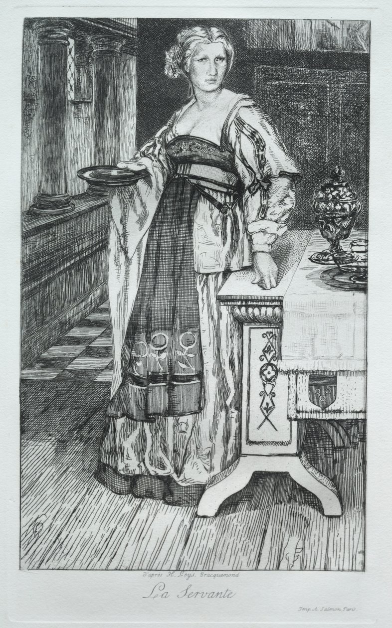 The Maidservant by Felix Bracquemond