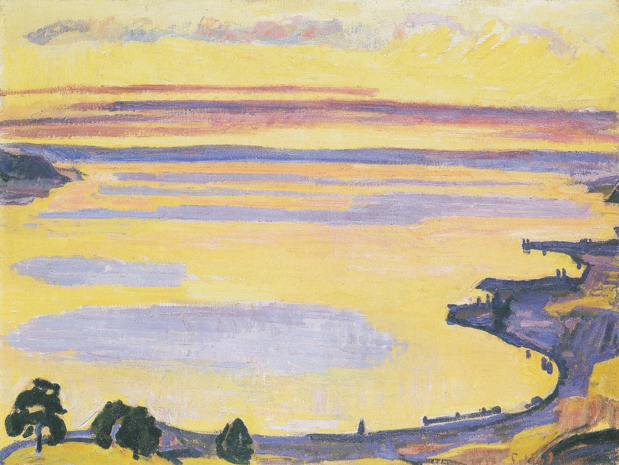 Sunset at Lake Geneva from Caux by Ferdinand Hodler