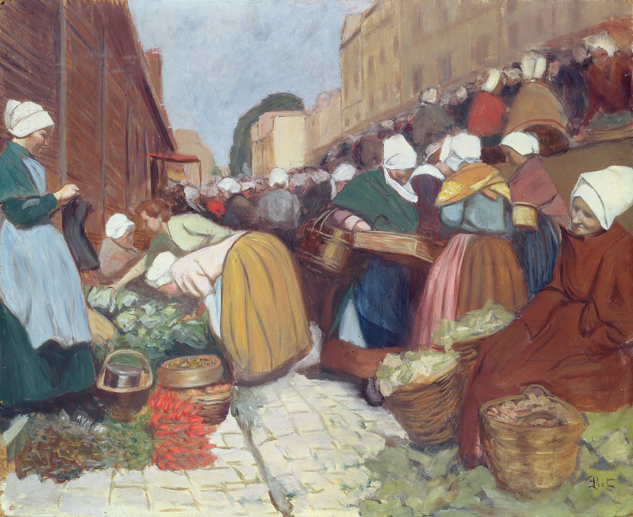 Market in Brest by Fernand Piet