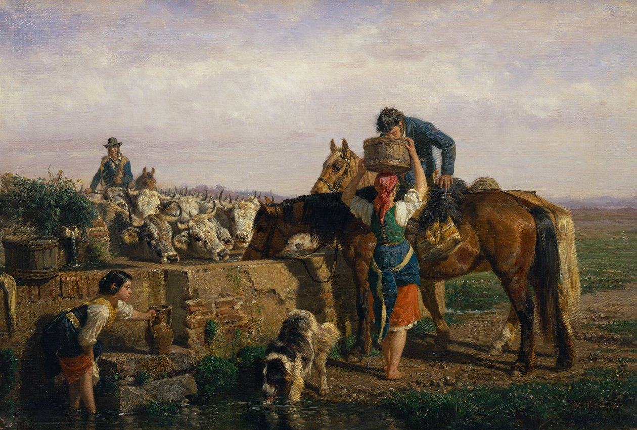 The Trough by Filippo Palizzi