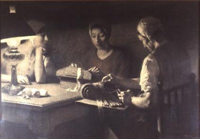 The Lace Makers by Firmin Baes