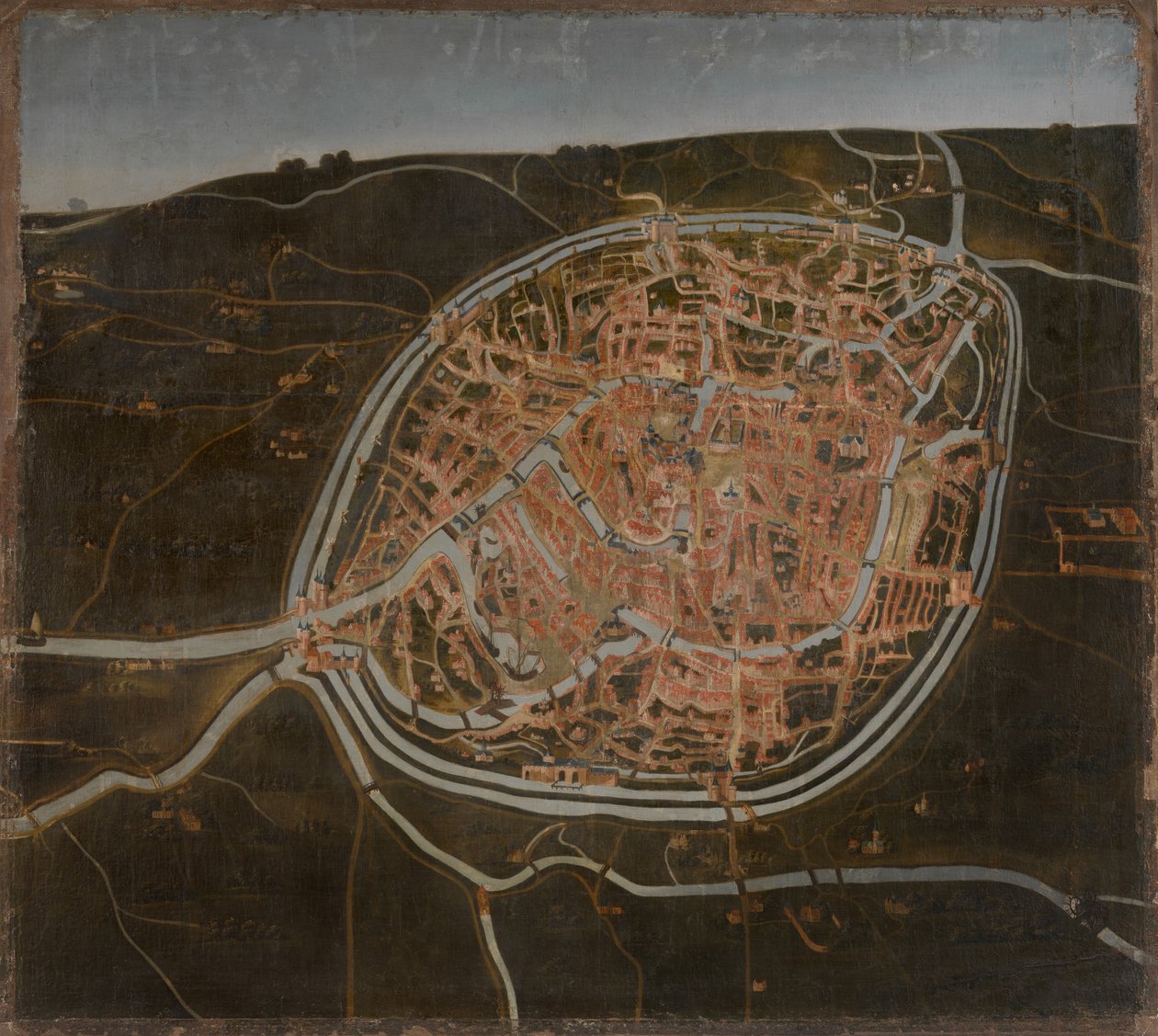 Map of Bruges by Flemish School