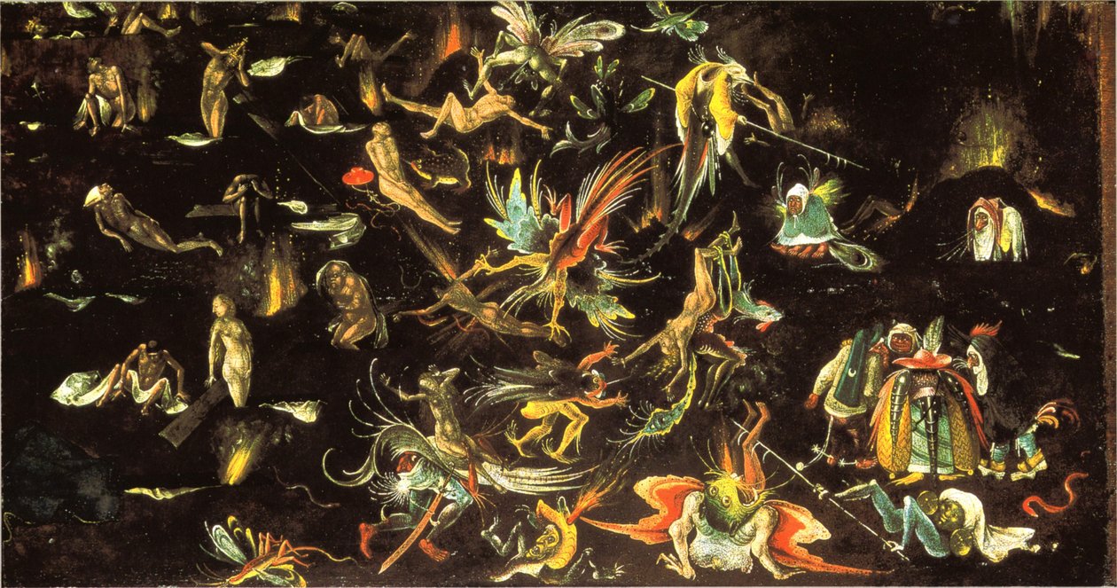 The resurrection of the dead and doomed lead into Hell (fragment of a Last Judgement) by Follower of Hieronymus Bosch
