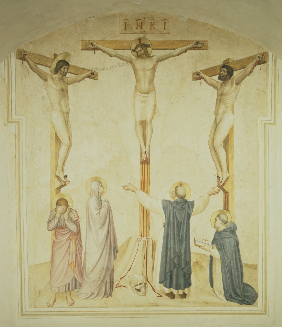 Christ on the cross between the two thieves by Fra Angelico