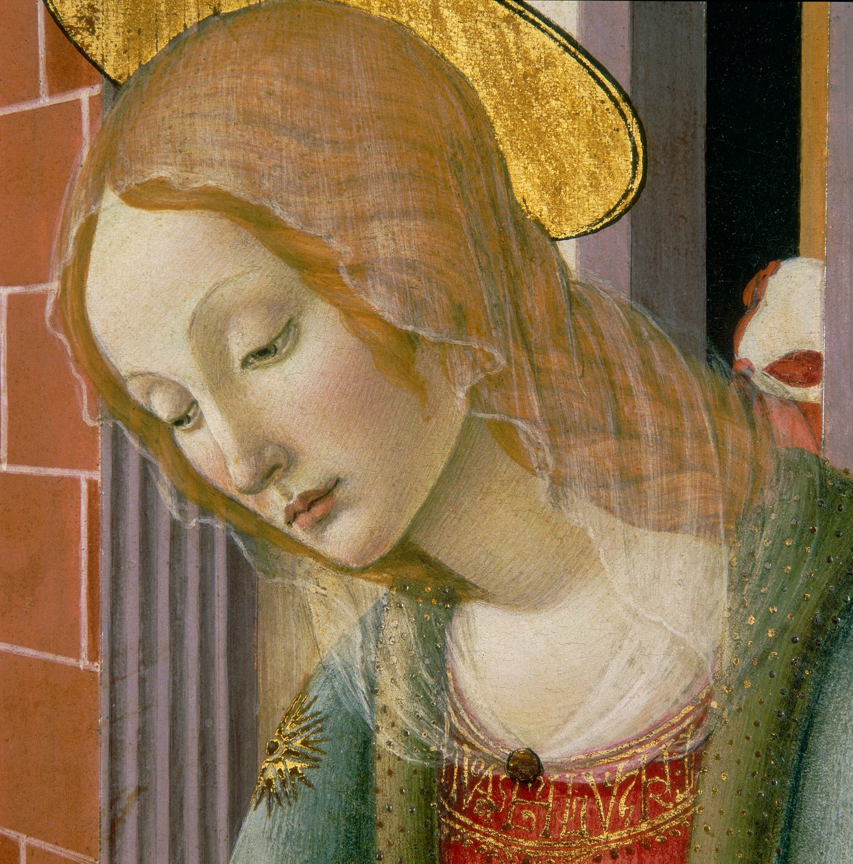 Face of the Virgin (detail) by Francesco Botticini