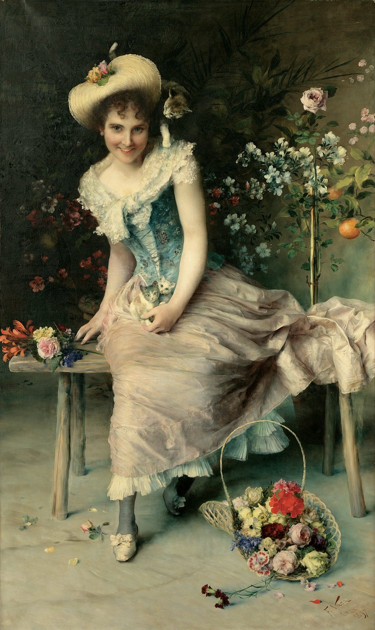 Beauty on a Garden Bench, 1897 by Francesco Vinea