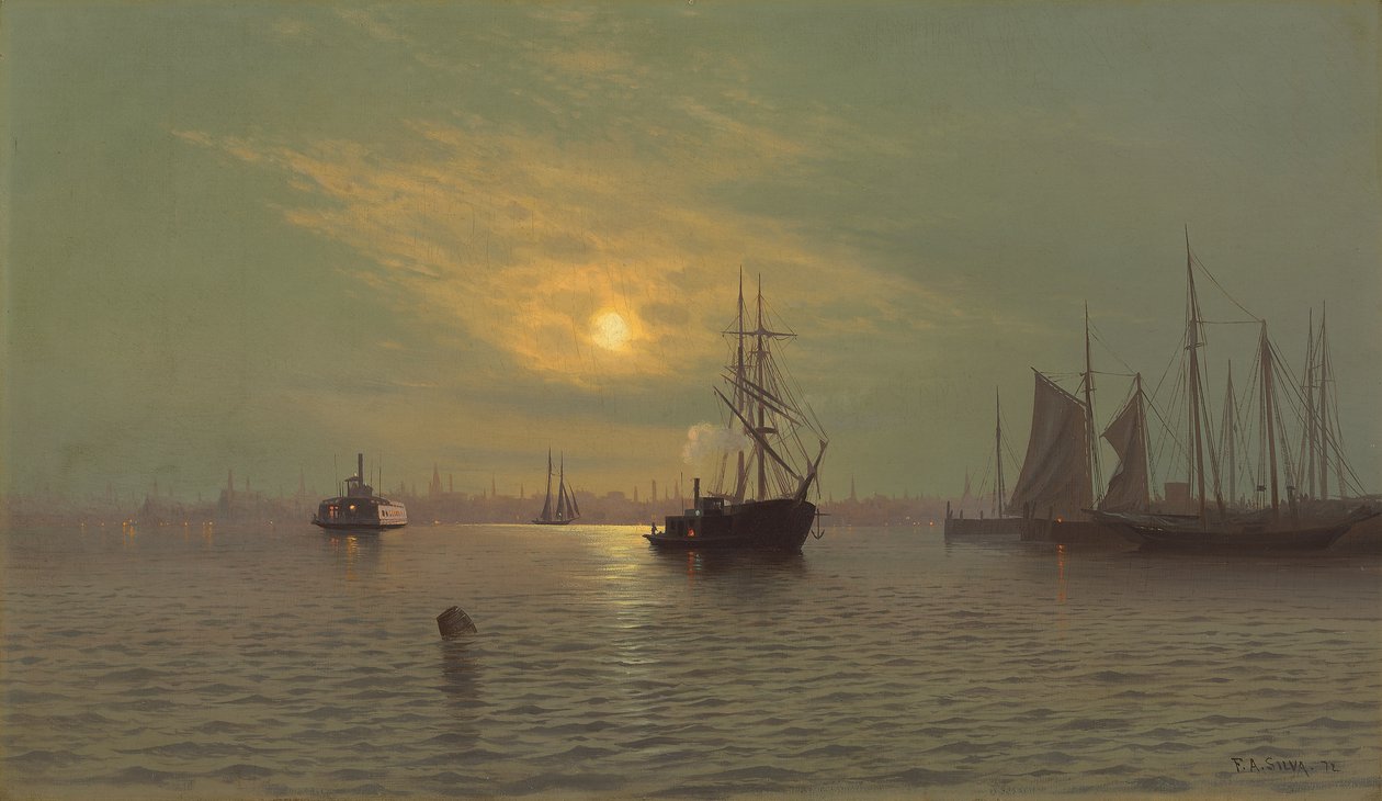 Hoboken at Midnight, 1872 by Francis Augustus Silva