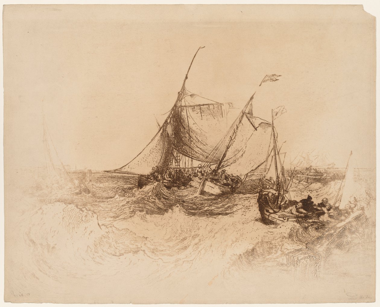 Calais Pier by Francis Seymour Haden