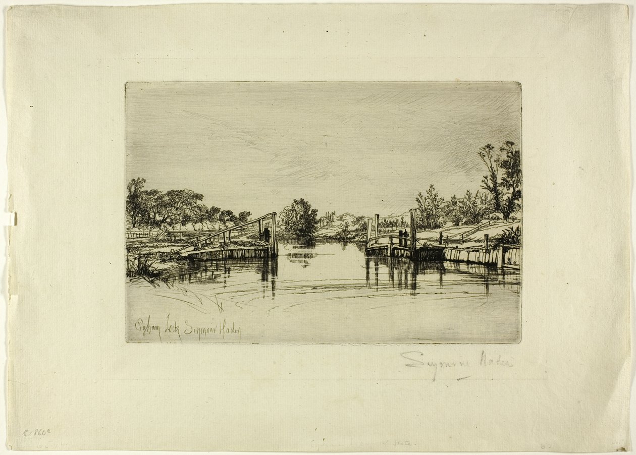 Egham Lock by Francis Seymour Haden