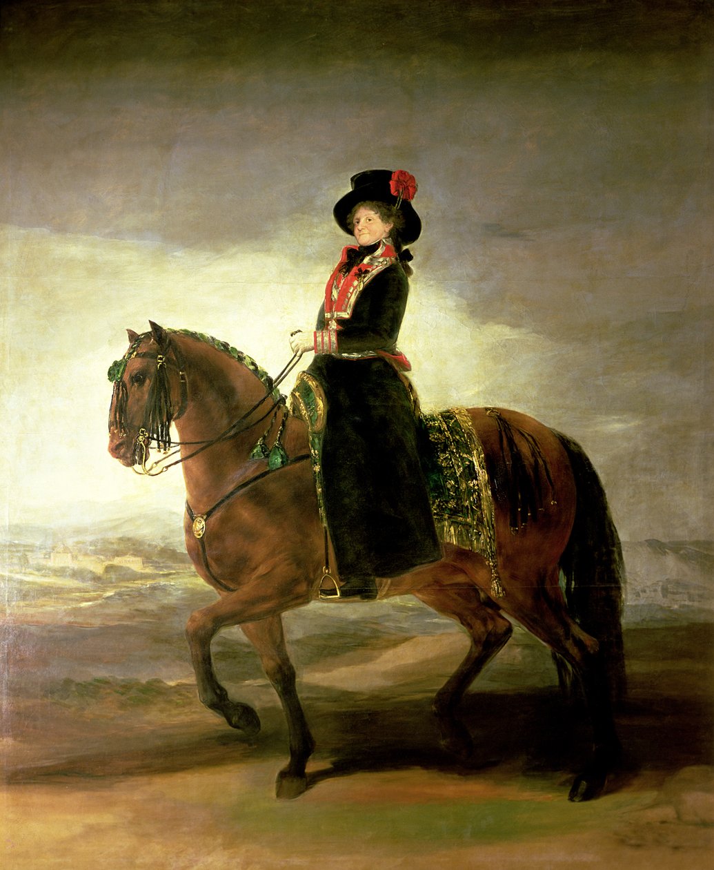 Equestrian portrait of Queen Maria Luisa, wife of King Charles IV of Spain by Francisco de Goya