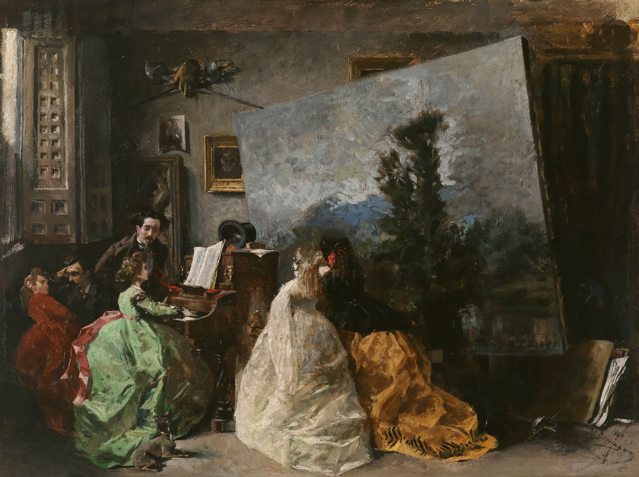 Interior of the Studio of Munoz Degrain in Valencia by Francisco Domingo Marqués