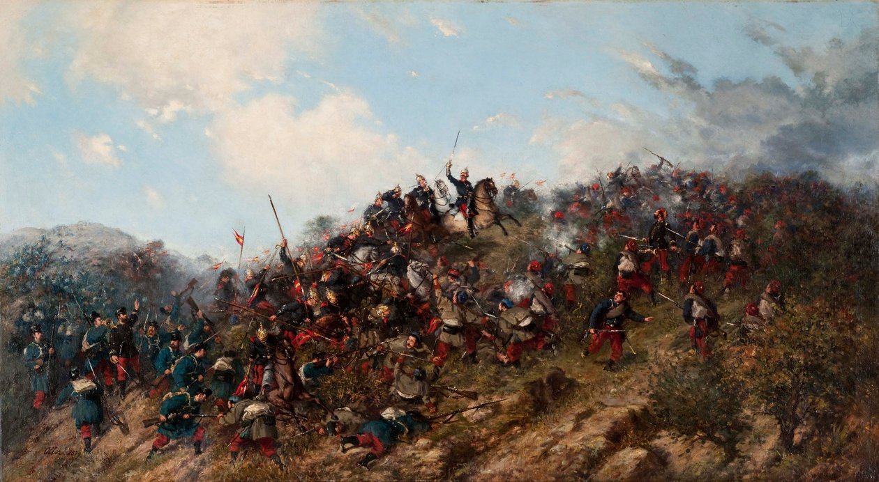 The Battle of Trevino by Francisco Manuel Oller