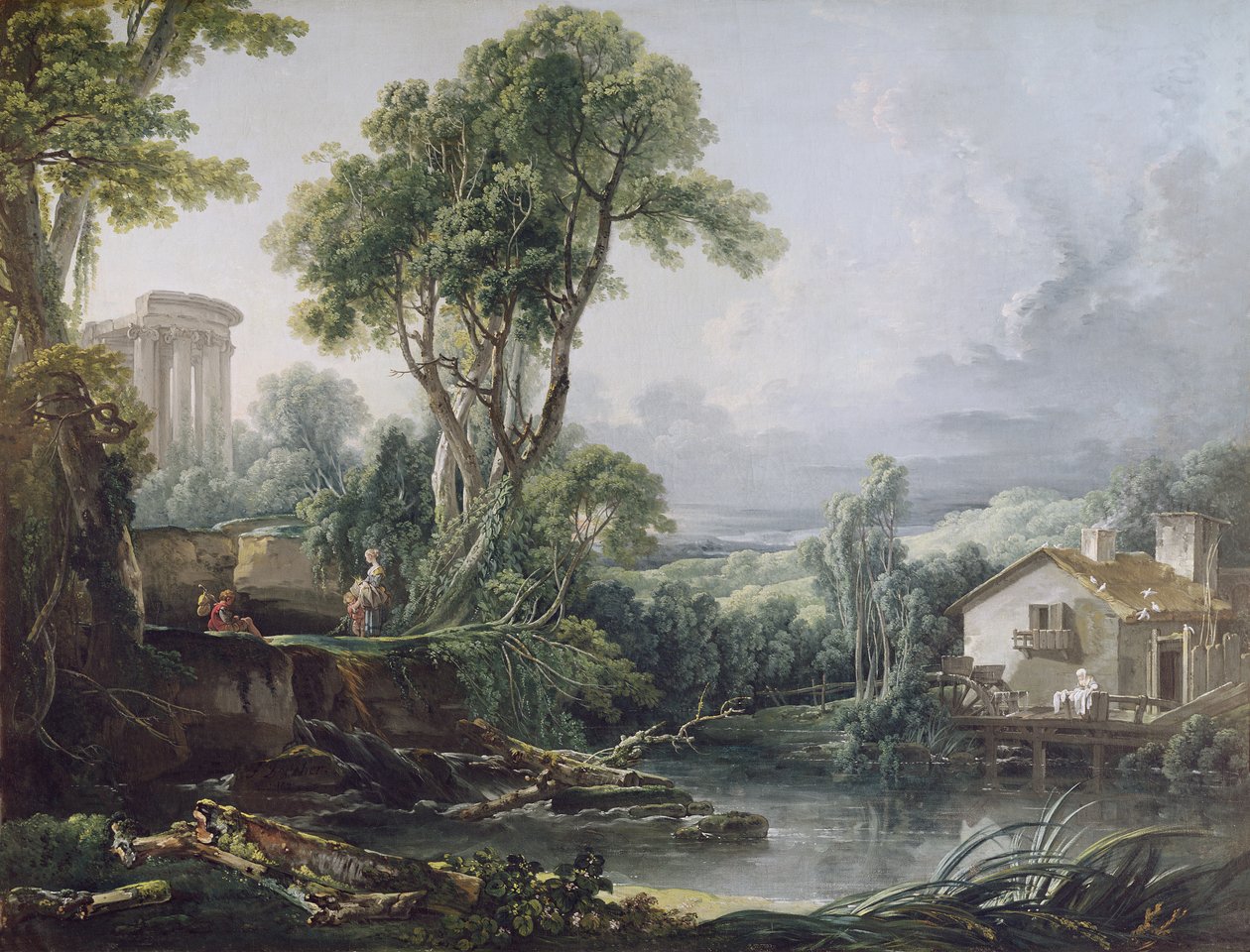 Landscape with a Watermill by François Boucher