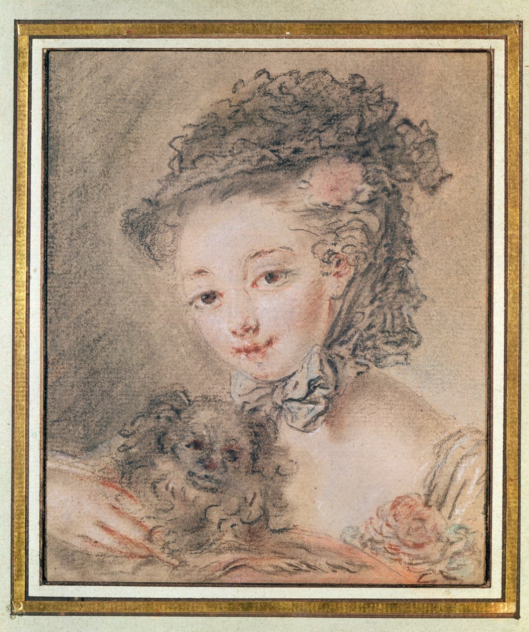 Young Girl with a Small Dog by François Boucher