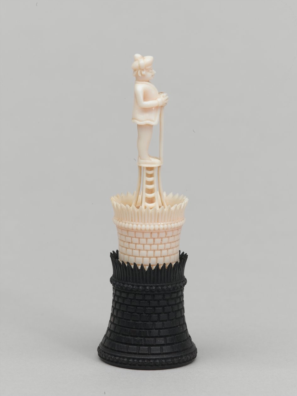 Black Rook, Chess Piece, India, 1820 by Francois Dubois