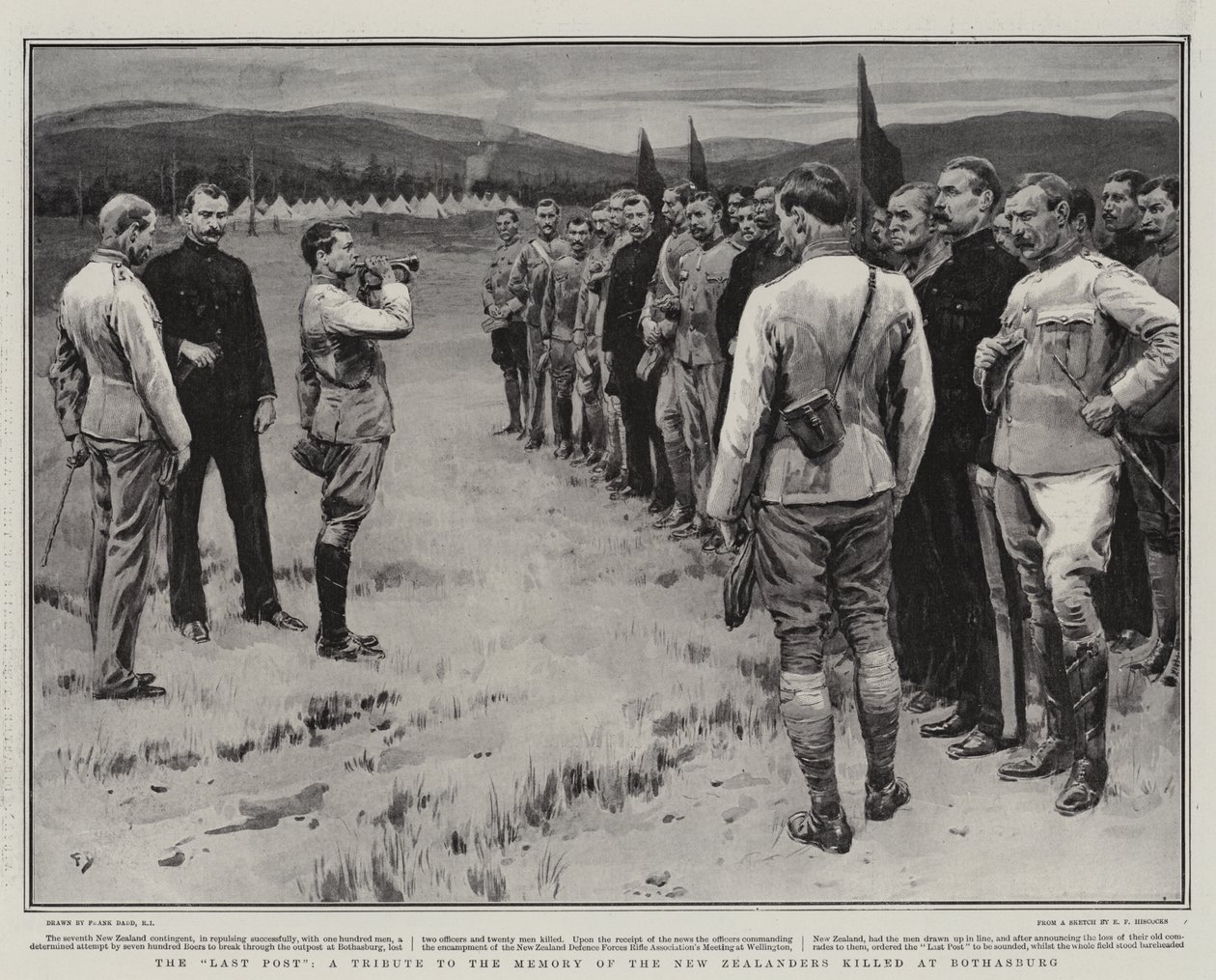 The Last Post, a Tribute to the Memory of the New Zealanders killed at Bothasburg by Frank Dadd