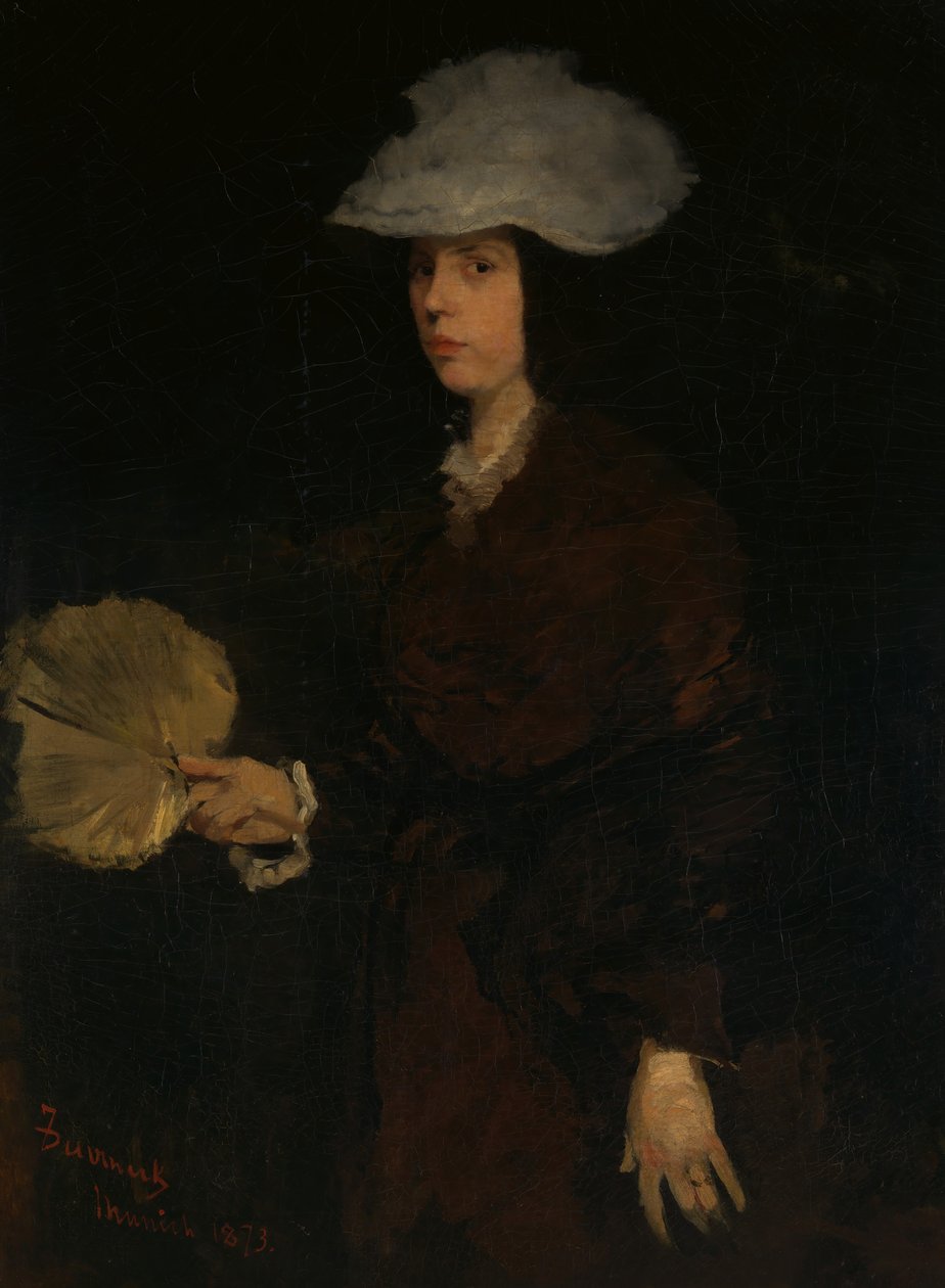 Lady with Fan by Frank Duveneck