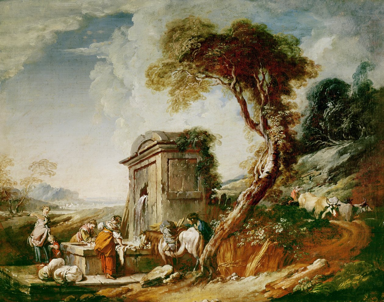 The Washerwomen by François Boucher
