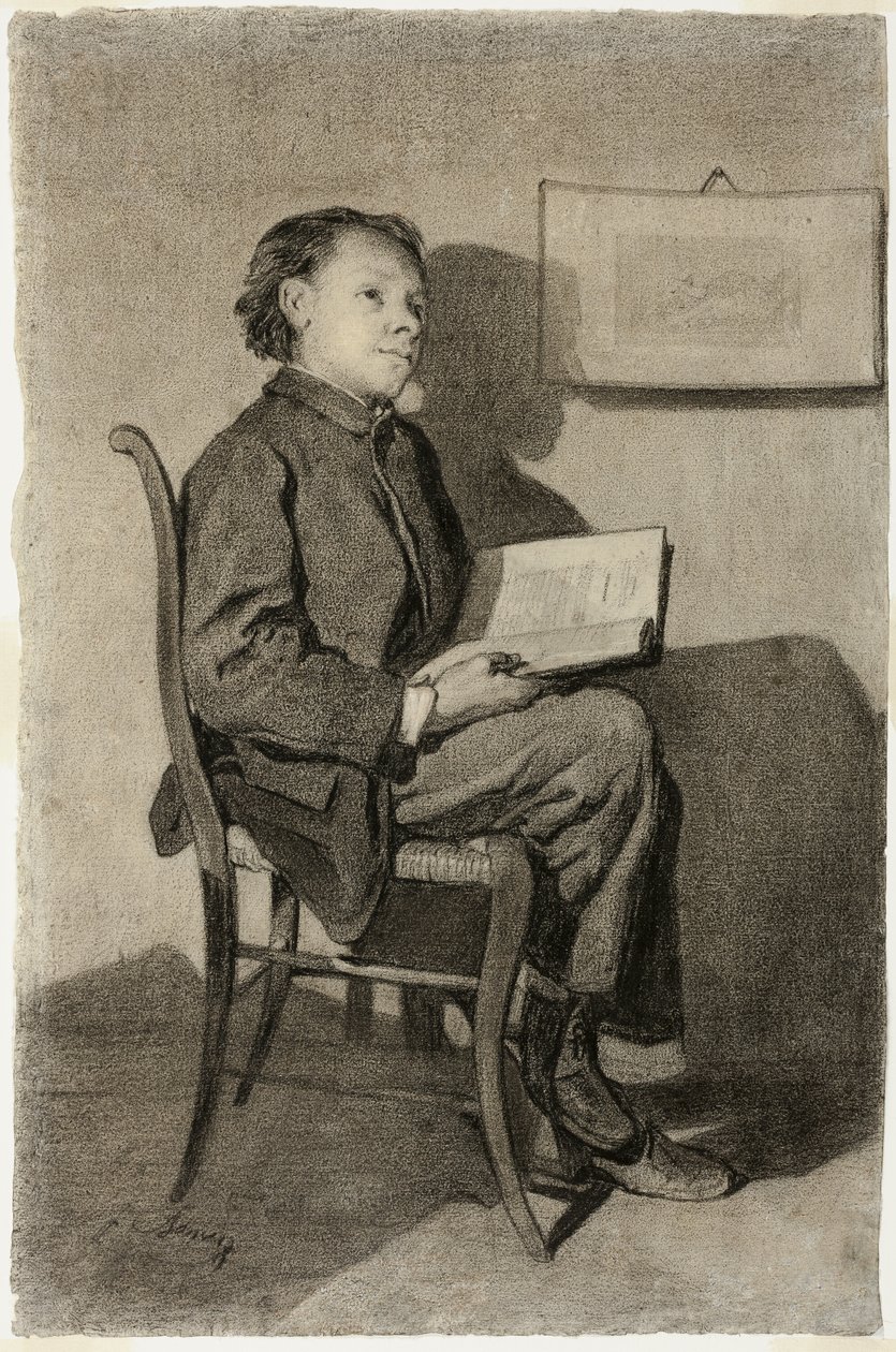 Boy Reading by François Bonvin